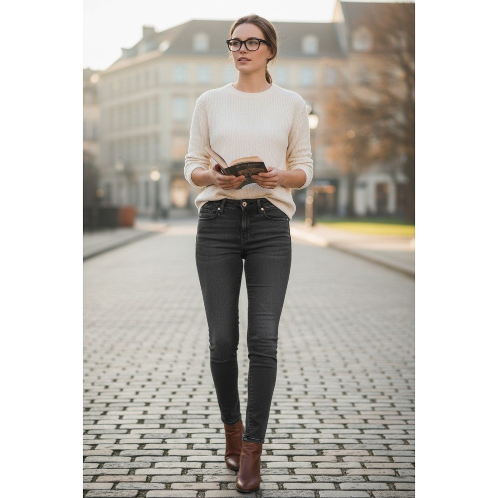 PAIGE Verdugo Crop Dark Indigo Mid Rise Skinny Jeans Size 29